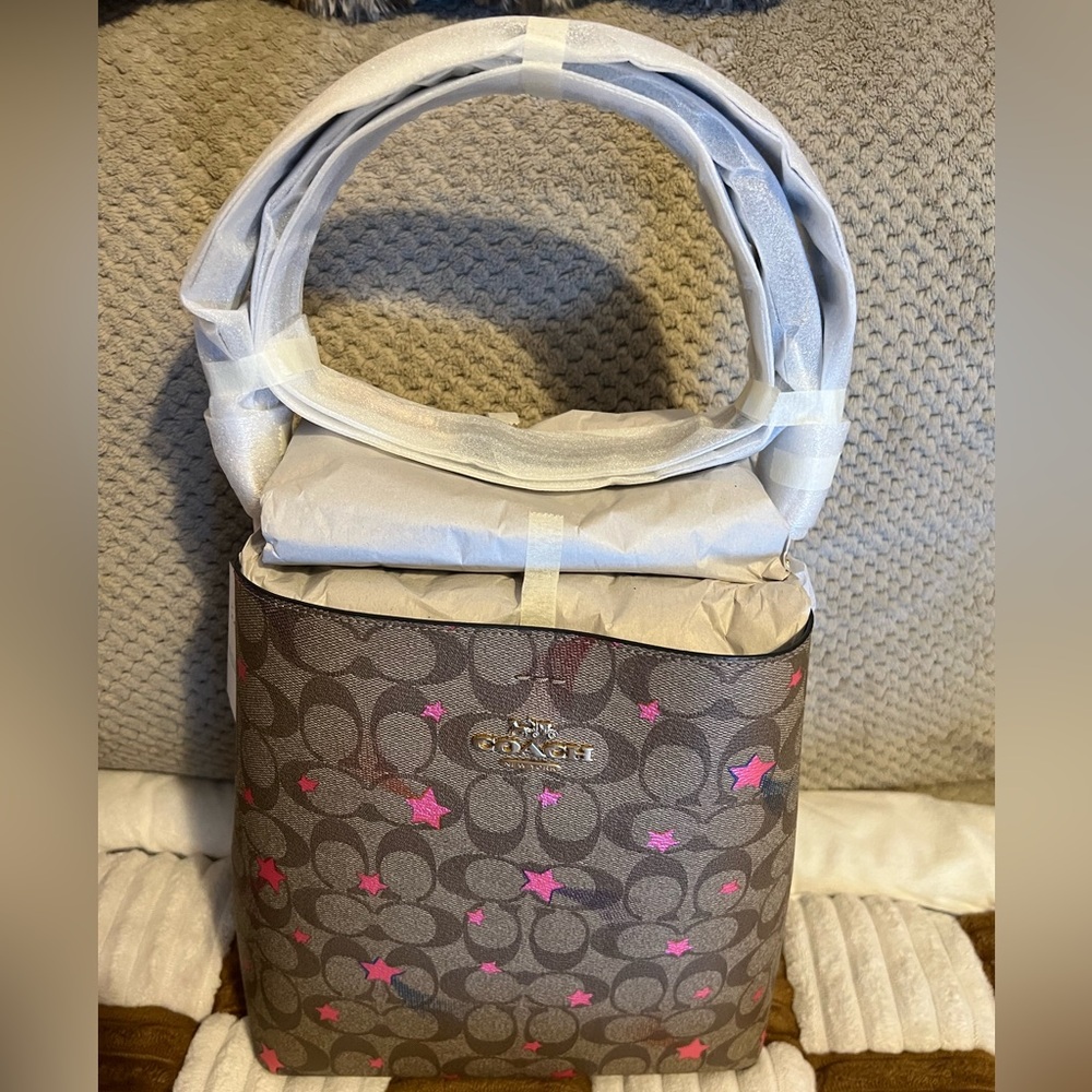 Coach Signature Disco Star Hobo in Khaki Multi NWTS!